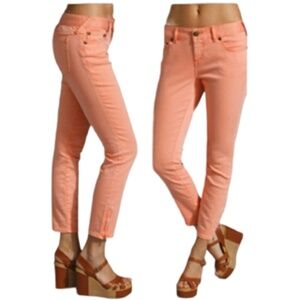 Free People We The Free Peach Ankle Zip Skinny Jeans 28